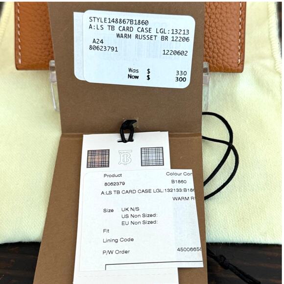 NWT Burberry TB Logo Plaque Leather Card Case in Warm Russet - Picture 13 of 13